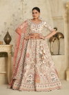 Cream Colour Silk With Embroidery Work Lahenga With Blouse Dupatta Suppliers In India KF 2111